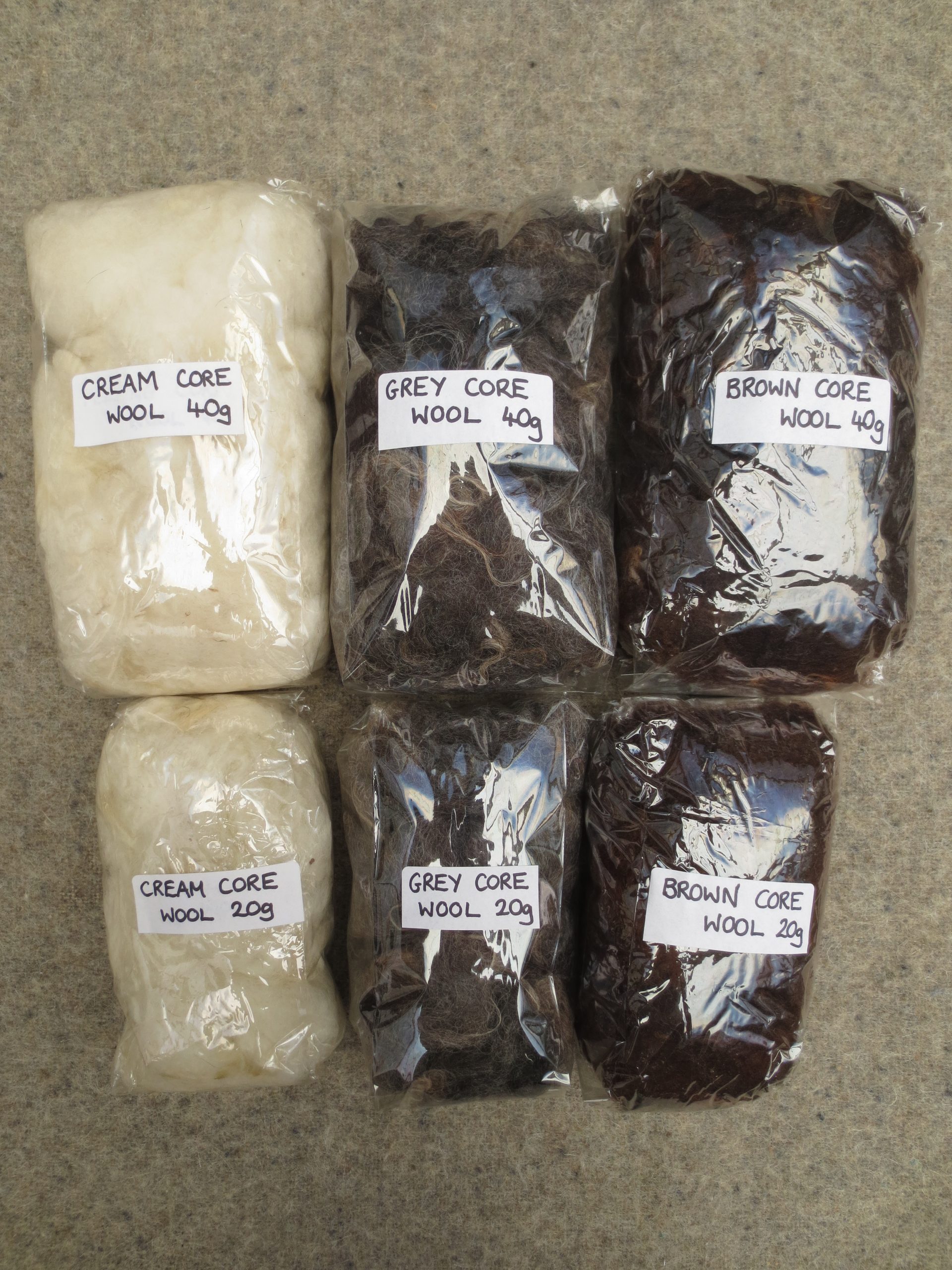 British Felting Core Wool - Natural Colours