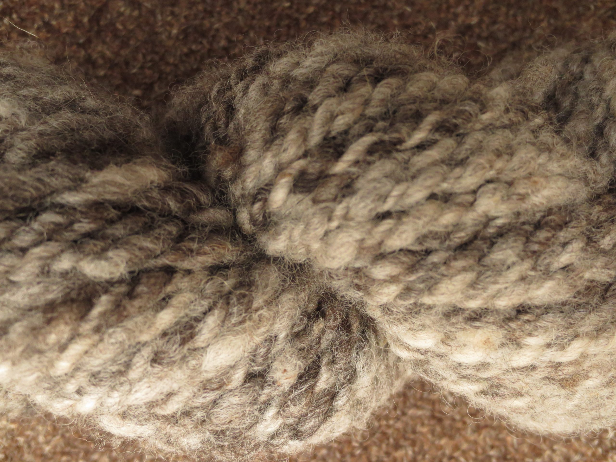 Close up of dark grey skein