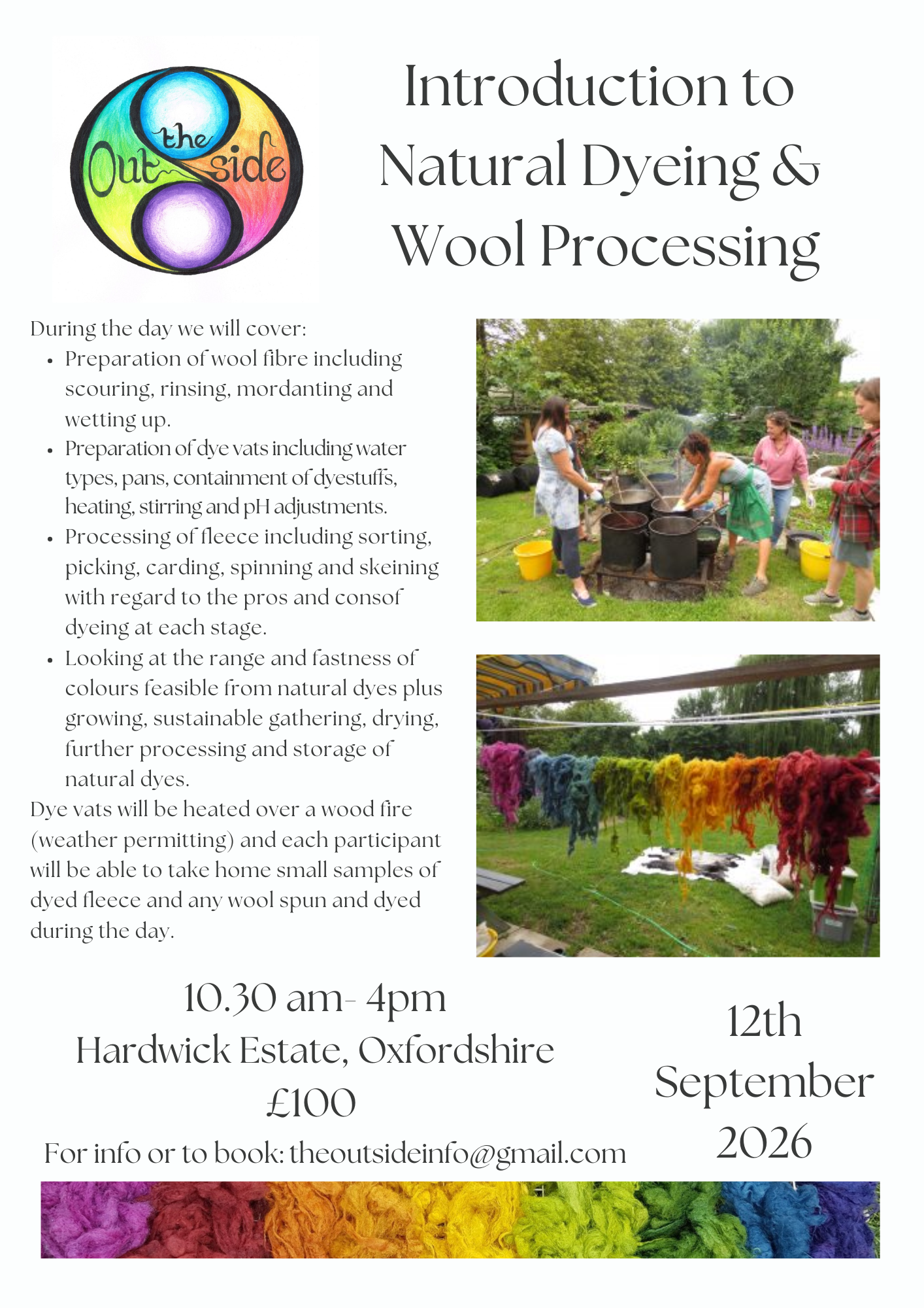 Introduction to Natural Dyeing and Wool Processing Workshop
